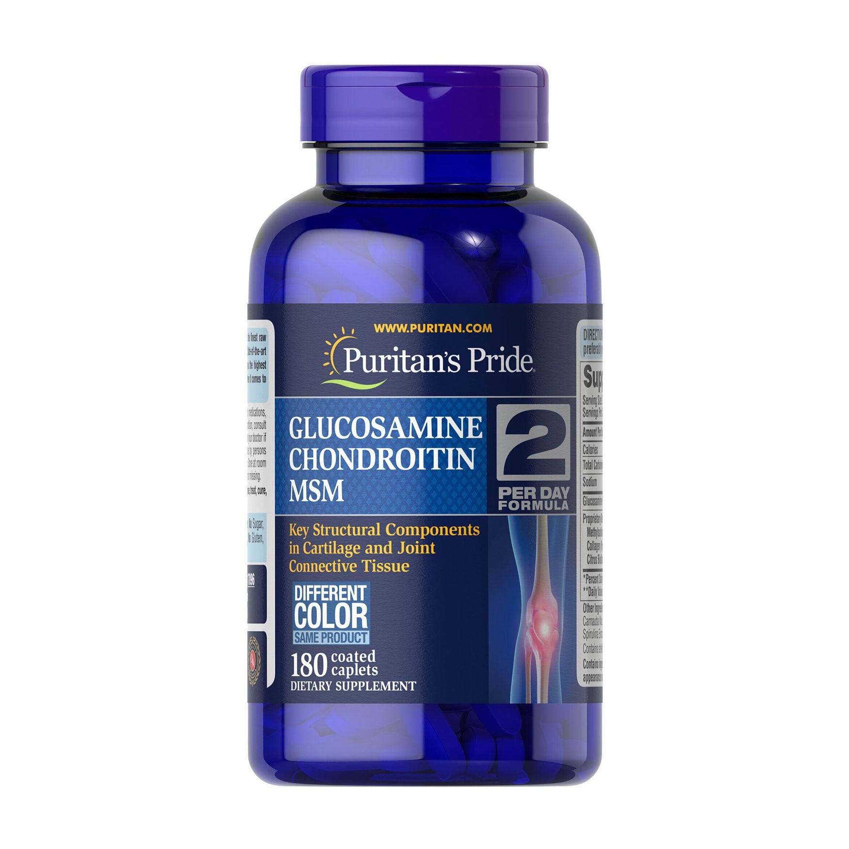 Глюкозамін, хондроїтин і МСМ Puritan's Pride Triple Strength Glucosamine Chondroitin MSM, 180 капсул